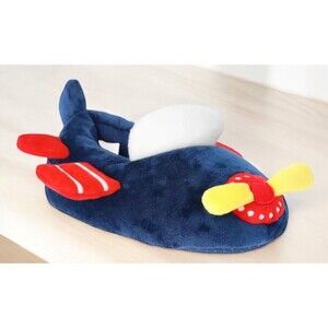 Wonder Nation Toddler Airplane Slippers Boys Girls 7/8  Plush House Shoes NEW
